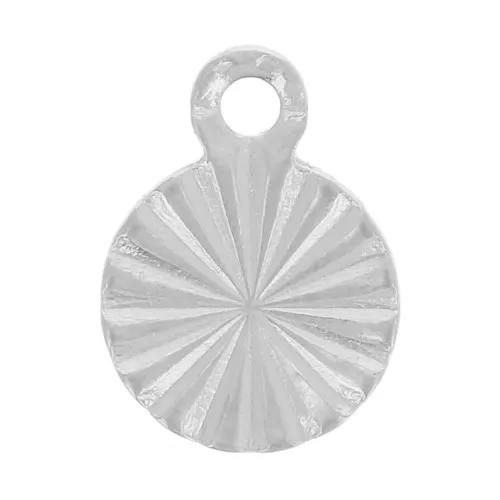 Breloques rondes striées 6 mm - Acier inoxydable 304L x10