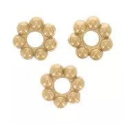 Perles rondelles fleurs 3 mm - Acier inoxydable 304L Doré x10