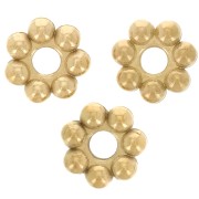 Perles rondelles fleurs 5 mm - Acier inoxydable 304L Doré x10