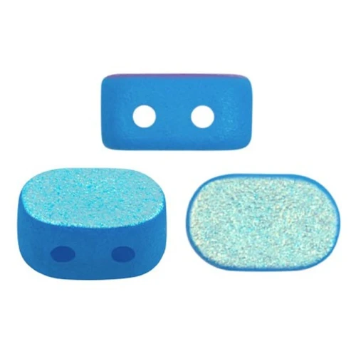 Perles en verre Lipsi® par Puca® 4x6 mm - Capri Blue Light Mat AB x10g