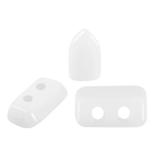Perles en verre Piros® par Puca® 2x5 mm - Opaque White x10g