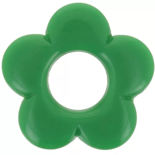 Pendentif fleur 21 mm en résine opaque - Vert sapin x1