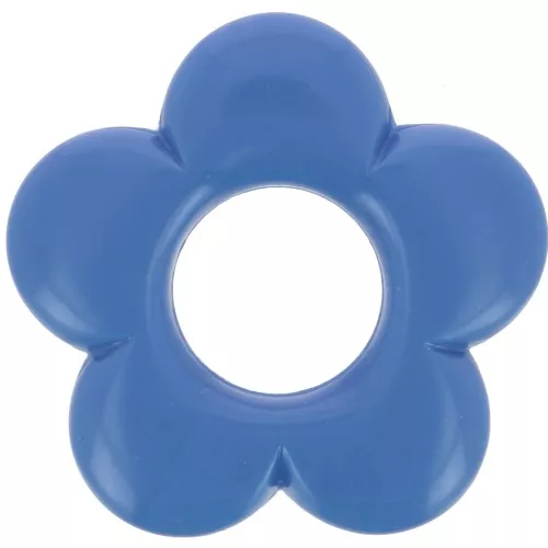 Pendentif fleur 21 mm en résine opaque - Bleu x1