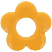 Pendentif fleur 21 mm en résine opaque - Mandarine x1
