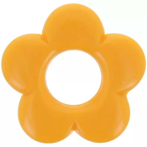 Pendentif fleur 21 mm en résine opaque - Mandarine x1