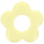 Pendentif fleur 21 mm en résine opaque - Jaune pâle x1