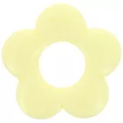 Pendentif fleur 21 mm en résine opaque - Jaune pâle x1