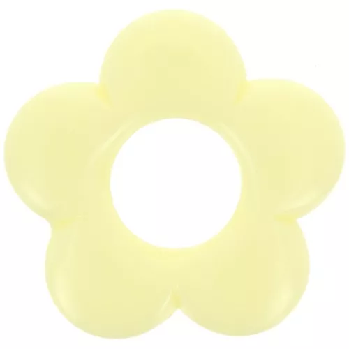 Pendentif fleur 21 mm en résine opaque - Jaune pâle x1