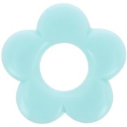 Pendentif fleur 21 mm en résine opaque - Bleu pastel x1|raw }}