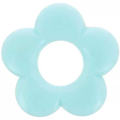 Pendentif fleur 21 mm en résine opaque - Bleu pastel x1