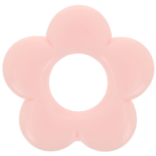 Pendentif fleur 21 mm en résine opaque - Rose clair x1