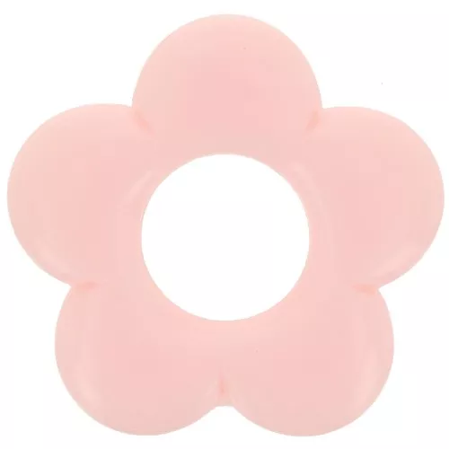 Pendentif fleur 21 mm en résine opaque - Rose clair x1