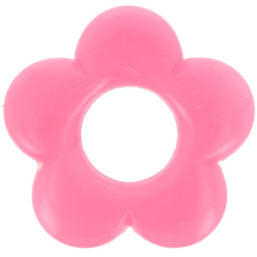 Pendentif fleur 21 mm en résine opaque - Rose vif marbré x1