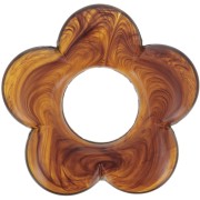 Pendentif fleur 21 mm en résine translucide - Ambre marbré x1|raw }}