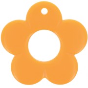 Pendentif fleur 35 mm en résine opaque - Mandarine x1|raw }}