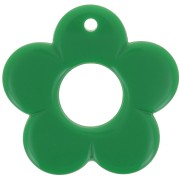 Pendentif fleur 35 mm en résine opaque - Vert sapin x1