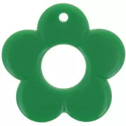Pendentif fleur 35 mm en résine opaque - Vert sapin x1