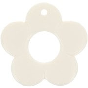Pendentif fleur 35 mm en résine opaque - Ecru x1|raw }}