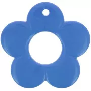 Pendentif fleur 35 mm en résine opaque - Bleu x1