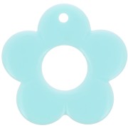 Pendentif fleur 35 mm en résine opaque - Bleu pastel x1|raw }}