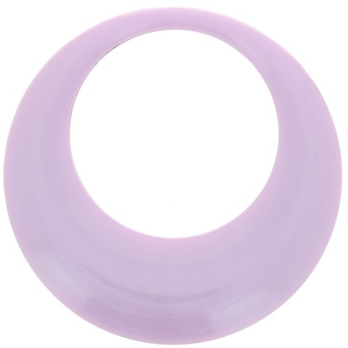Pendentif rond évidé en résine opaque 44 mm - Violet clair x1