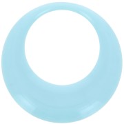 Pendentif rond évidé en résine opaque 44 mm - Bleu pastel x1