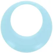 Pendentif rond évidé en résine opaque 44 mm - Bleu pastel x1