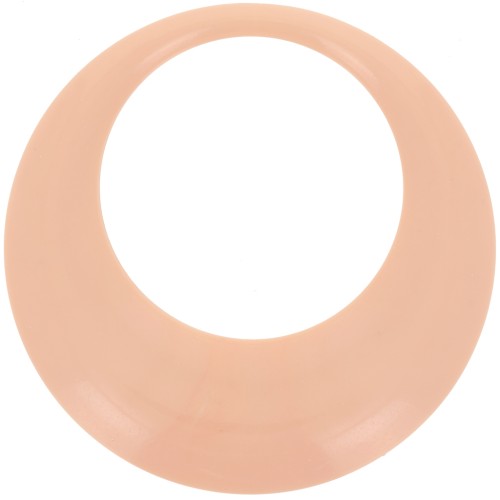 Pendentif rond évidé en résine opaque 44 mm - Peach x1
