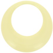 Pendentif rond évidé en résine opaque 44 mm - Jaune pâle x1