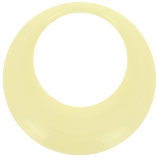 Pendentif rond évidé en résine opaque 44 mm - Jaune pâle x1