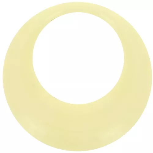 Pendentif rond évidé en résine opaque 44 mm - Jaune pâle x1