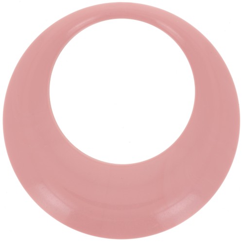 Pendentif rond évidé en résine opaque 44 mm - Rose saumon x1