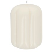 Perle tube striée en résine opaque 20x14 mm - Ecru x1|raw }}