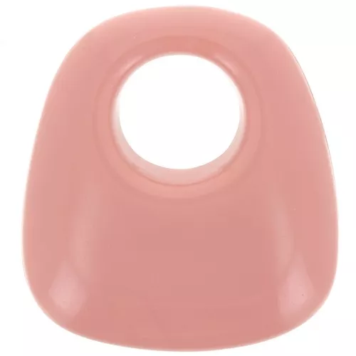Pendentif trapèze en résine opaque 23x21 mm - Rose saumon x1