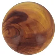 Cabochon rond 12 mm en résine translucide - Ambre marbré x1