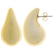 Boucles d'oreilles goutte bombée 31x17 mm en acrylique - Doré x2