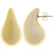 Boucles d'oreilles goutte bombée 31x17 mm en acrylique - Doré x2