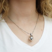 Pendentif goutte bombée 31x17 mm en acrylique - Argenté x1