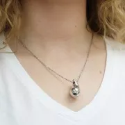 Pendentif goutte bombée 31x17 mm en acrylique - Argenté x1