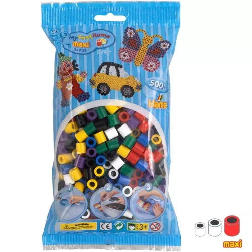 Perles à repasser Hama MAXI 10 mm - Mix couleurs vives (n°00) x500