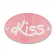 Intercalaire ovale Kiss 2 trous 35x22 mm Rose x1