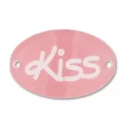 Intercalaire ovale Kiss 2 trous 35x22 mm Rose x1