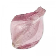 Perle torsadée feuille d'argent 25x15 mm Light Amethyst x1|raw }}