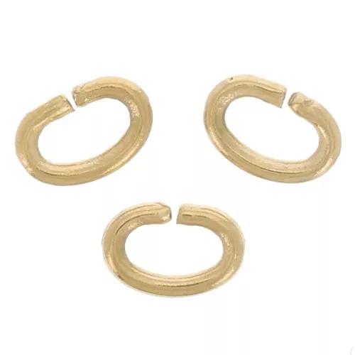Anneaux ovales ouverts 3x2x0.5 mm - Acier inoxydable 304L Doré x100