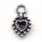 Breloques coeur 11 mm argenté vieilli x4|raw }}