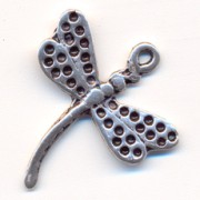 Breloque libellule 26 mm argenté vieilli x1|raw }}