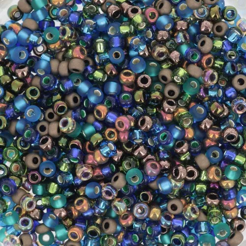 Mix de rocailles Miyuki 11/0 MIX-44 - Peacock Garden x8gr