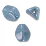 Perles en verre tchèque Pinch Beads 5x3 mm Chalkwhite Blue Ceramic Look x50
