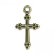 Breloques croix 21 mm bronze x10