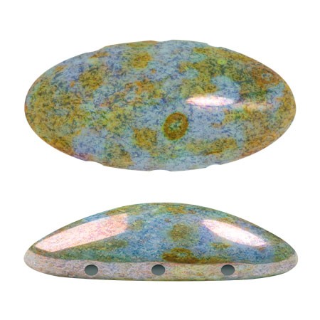 Athos 3D 3 trous® par Puca® 20x10 mm - Opaque Vert Gris Marbré Ceramic Look x1